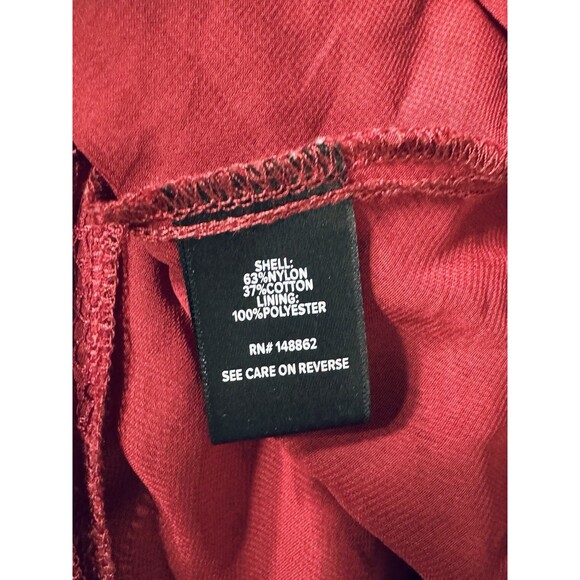 Torrid Burgundy Wine Lace Long Sleeve Shirt Top Blouse Semi Sheer Plus Size 2 - Picture 4 of 5